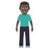 🧍🏿‍♂️ man standing: dark skin tone display on JoyPixels